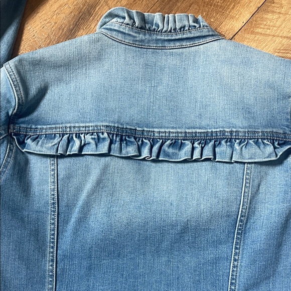 Light Blue Denim Jacket with Ruffles - Picture 4 of 4